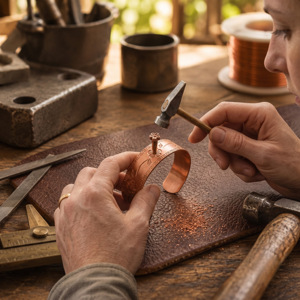 Fret Copper Bracelet