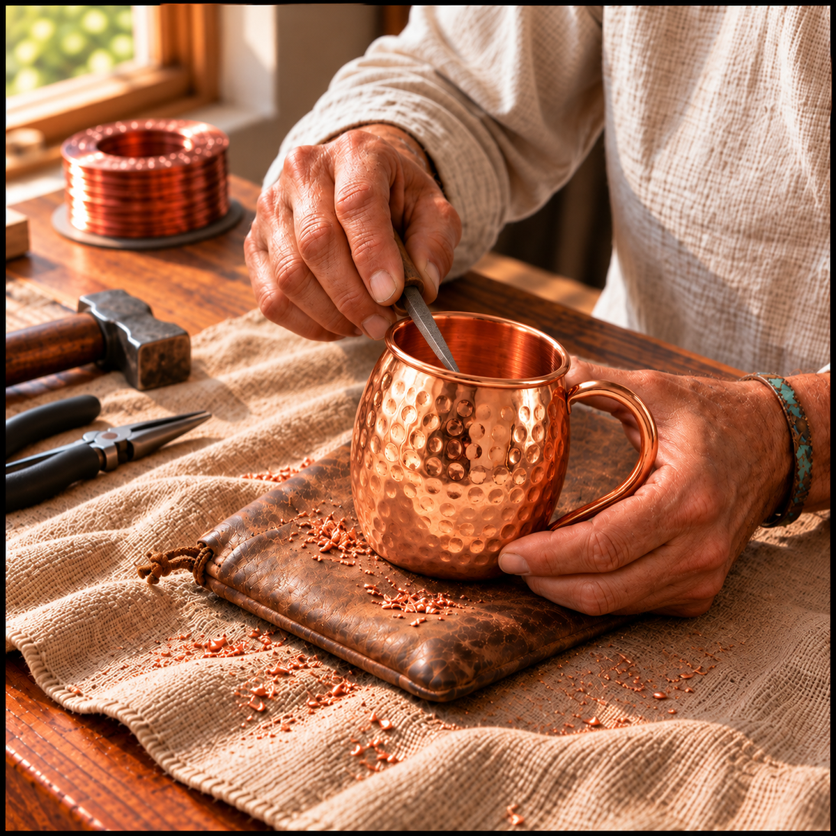 Elegant Copper Bottle – 900ml