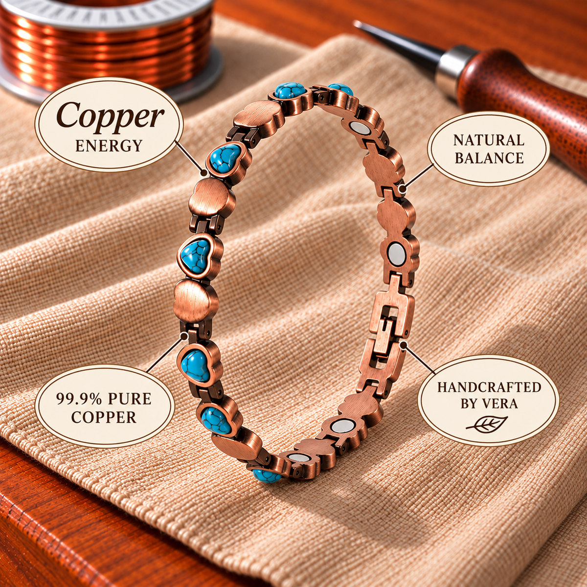 Aqua Heart Bracelet