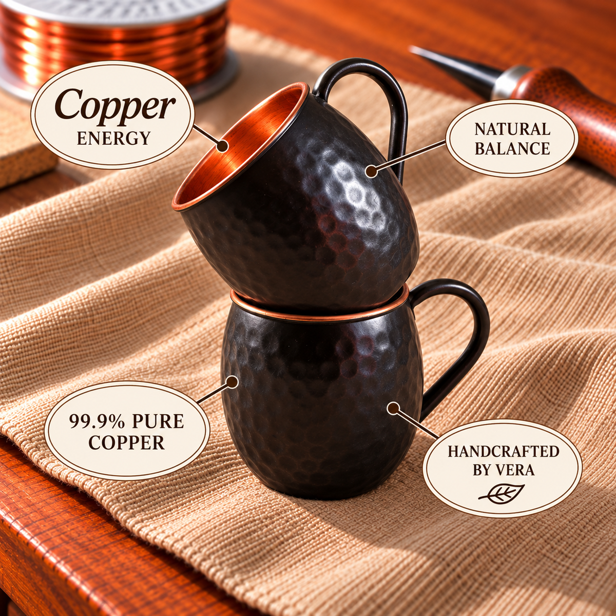 Black Moscow Mule Copper Mugs
