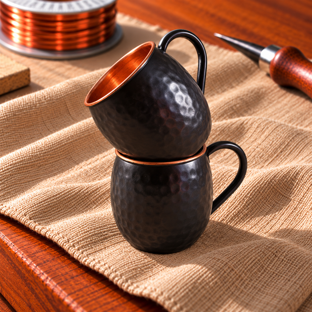 Black Moscow Mule Copper Mugs