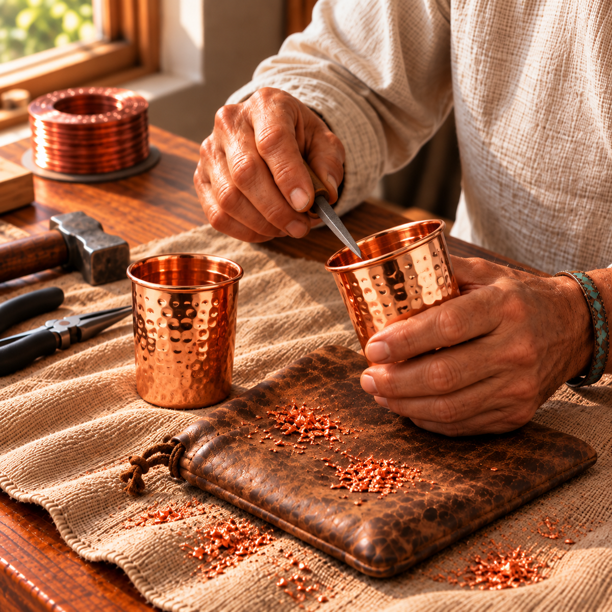 Copper Cup Set