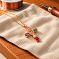 Cross Zircon Pendant with Chain