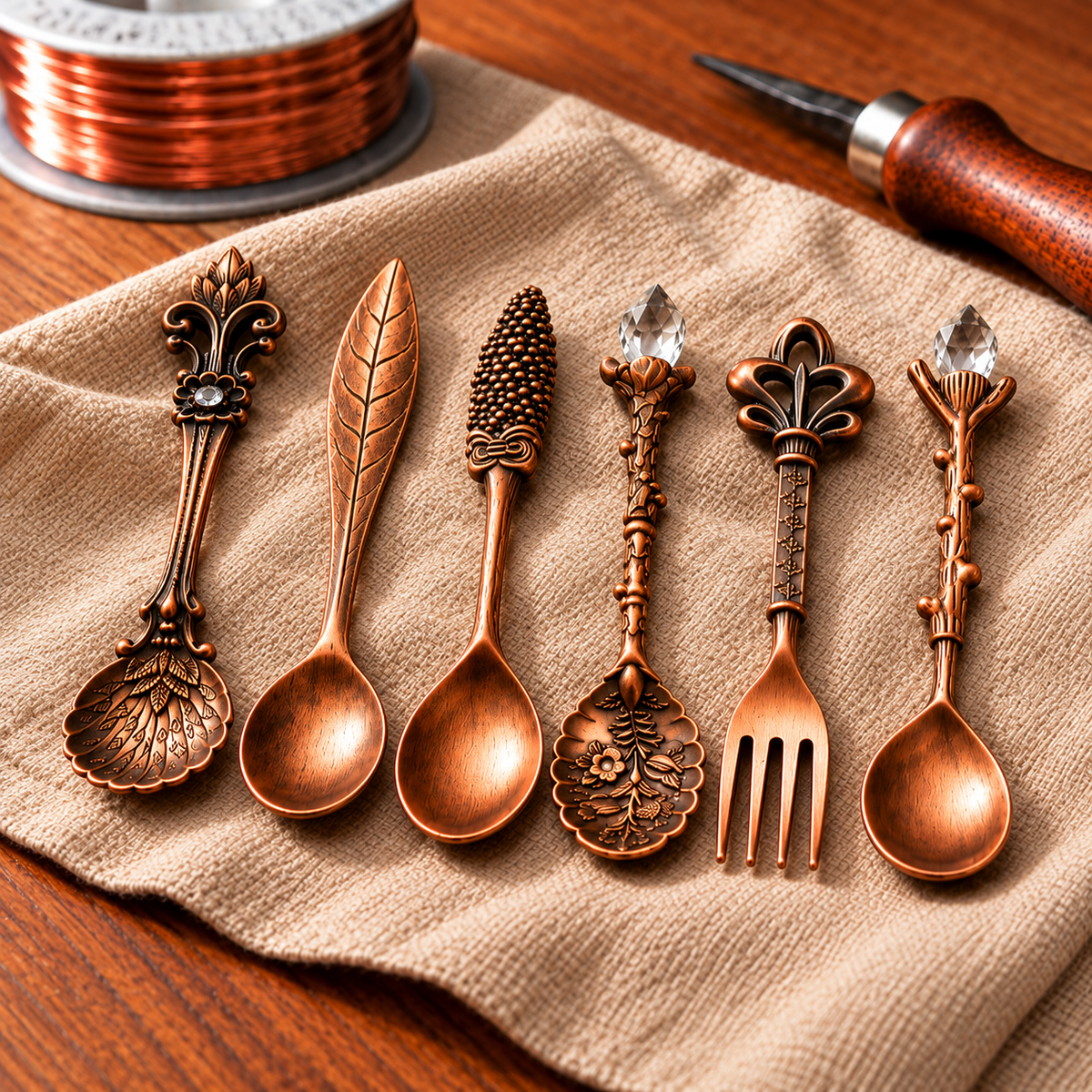 Copper Cutlery Set