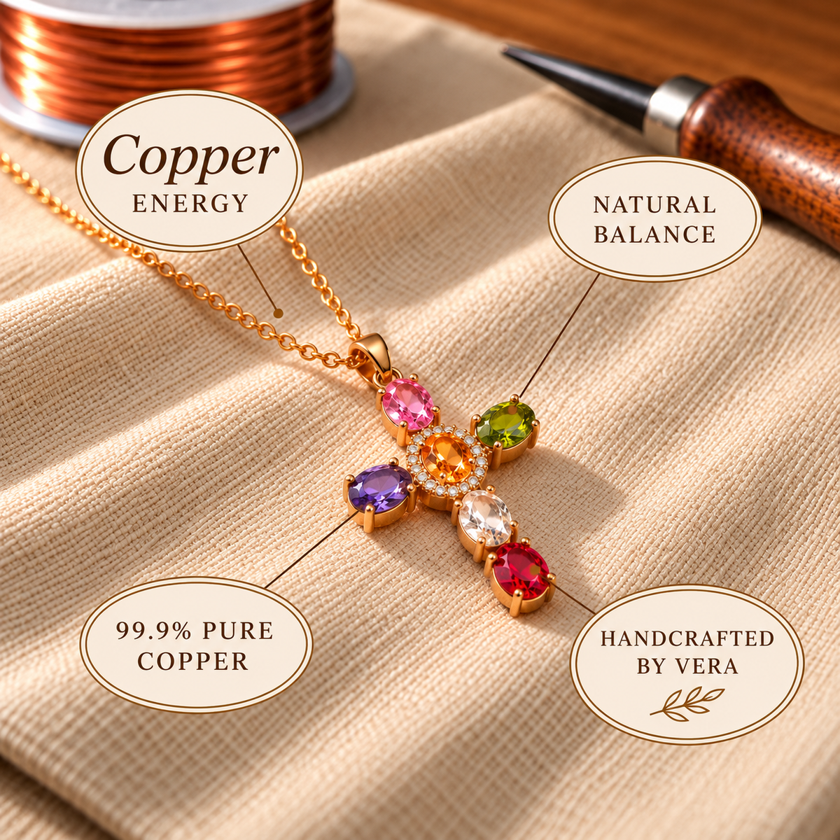 Cross Zircon Pendant with Chain